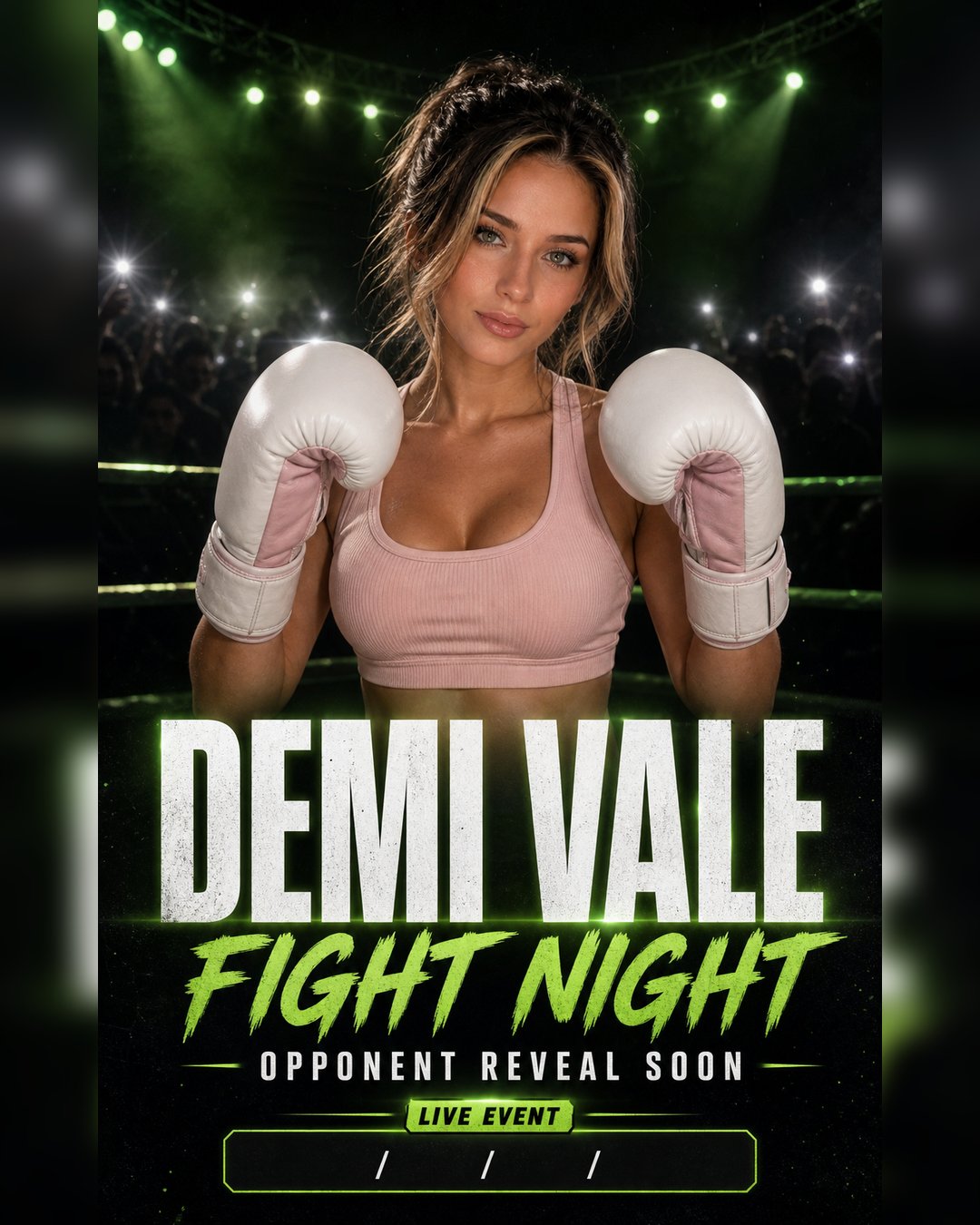 the boxing joke becomes a real storyline the moment Demi appears on an official-looking fight poster