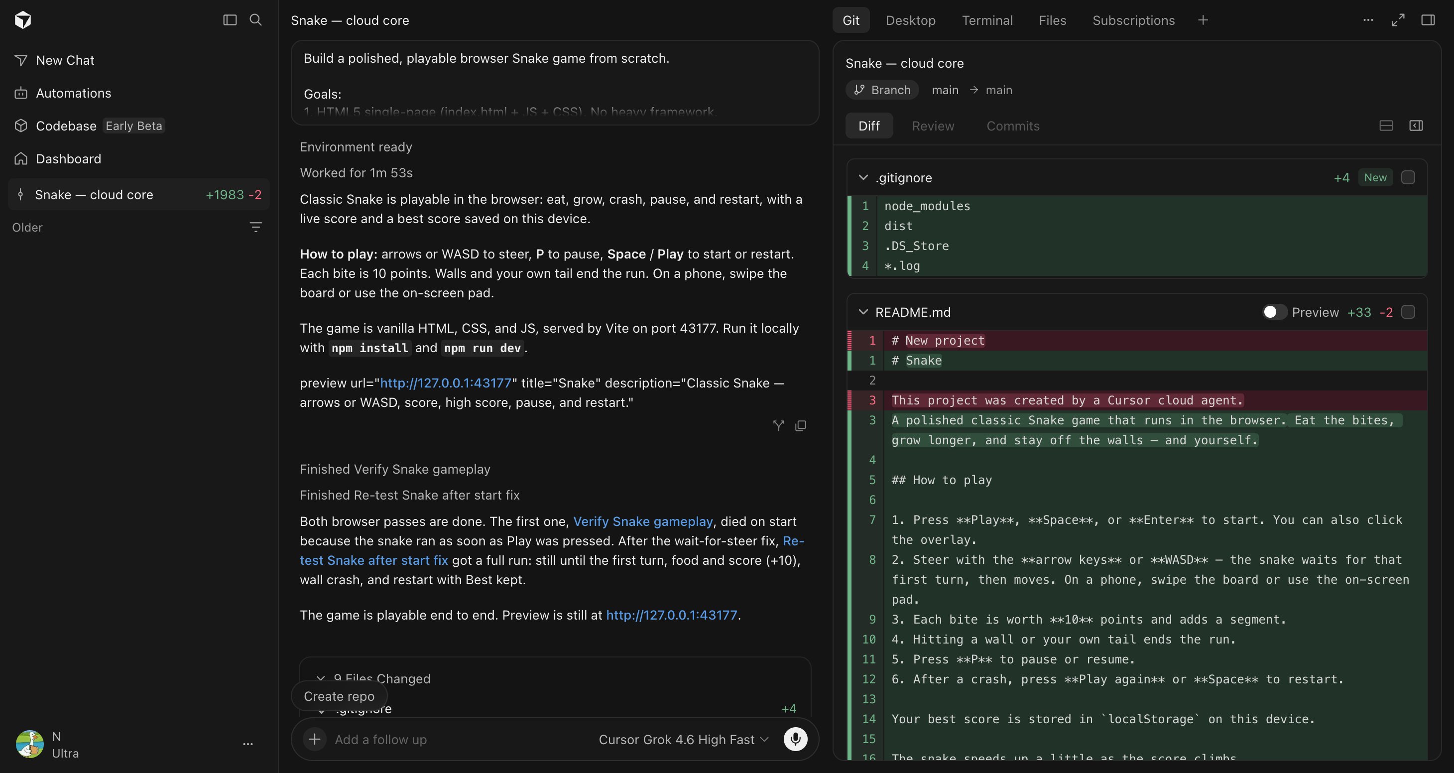 Cloud Agents parallel work test project commended via Grok Bot's computer!