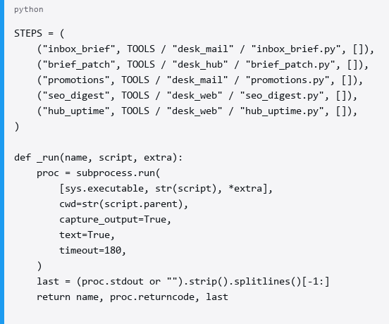 python snippet