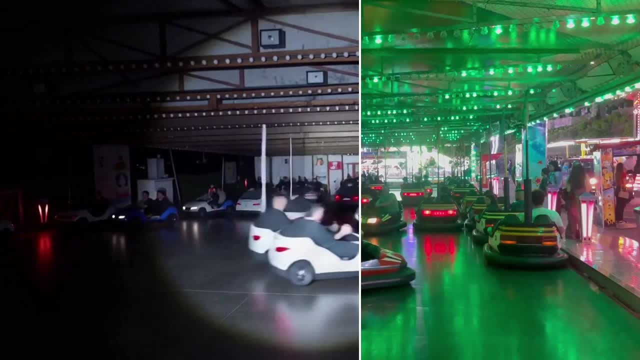 One IC-LoRA training pair: identical framing and motion, only the lighting changes.